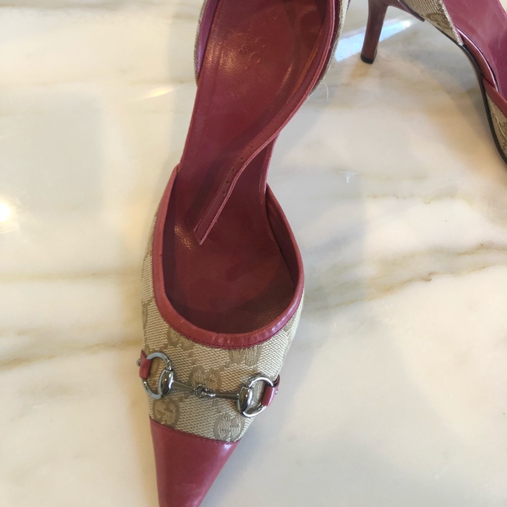 Gucci gg logo fuchsia heels pink size 37.5